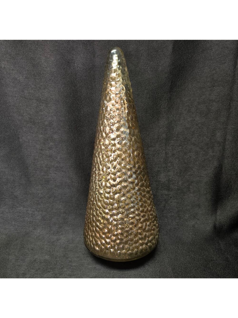 Decorative Gold Colored Glass Christmas Tree 15" Home Decor